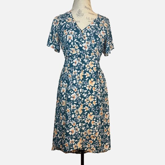 NWOT Sienna Sky Floral Midi Dress with Front Snap Closure – Flowy & Femi… - Picture 1 of 11